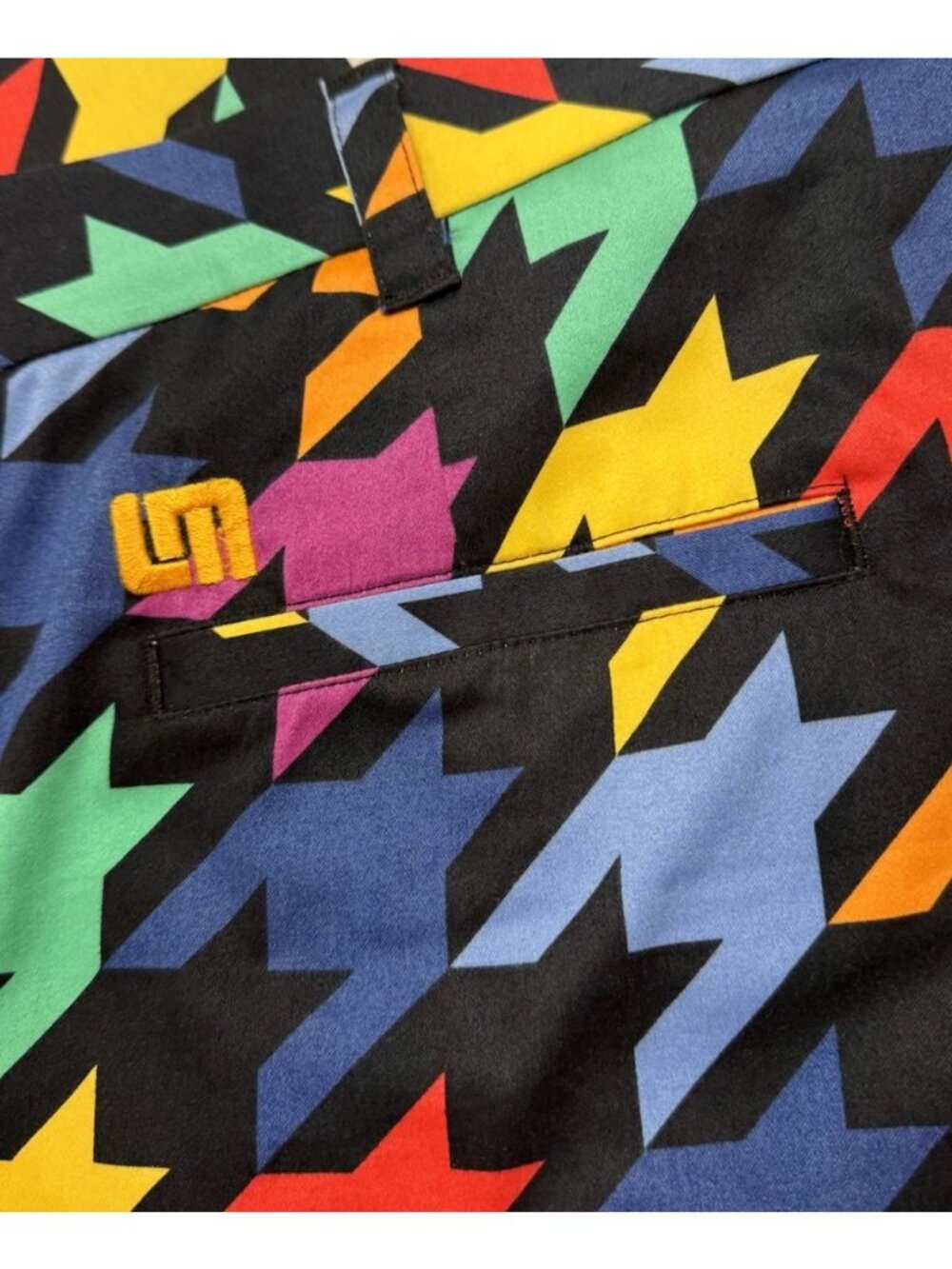 Loudmouth Razzle Dazzle Mens Golf Pants 36 X 29.5 Colorful Herringbone Print - Picture 5 of 14